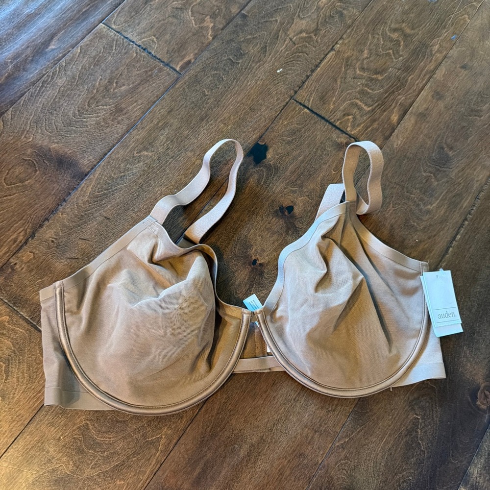 Auden Smooth Unlined Comfort Wire Demi Coverage Bra Tan Brown 40DDD NWT